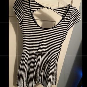 navy/white striped dress from american eagle.